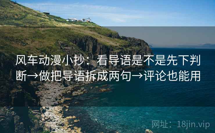 风车动漫小抄：看导语是不是先下判断→做把导语拆成两句→评论也能用  第2张