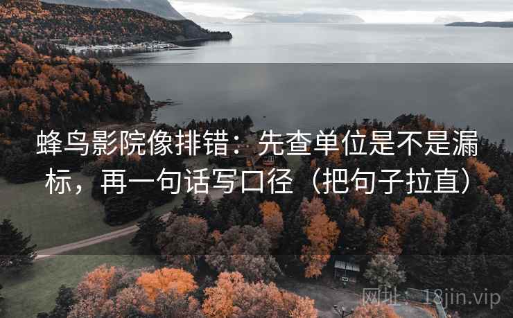 蜂鸟影院像排错：先查单位是不是漏标，再一句话写口径（把句子拉直）