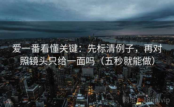 爱一番看懂关键：先标清例子，再对照镜头只给一面吗（五秒就能做）  第2张