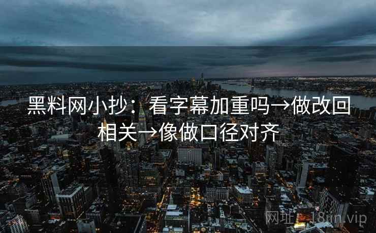 黑料网小抄：看字幕加重吗→做改回相关→像做口径对齐  第2张